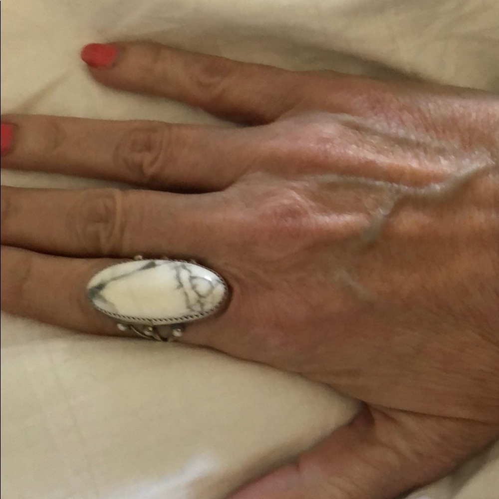 White Turquoise Ring sz 6
